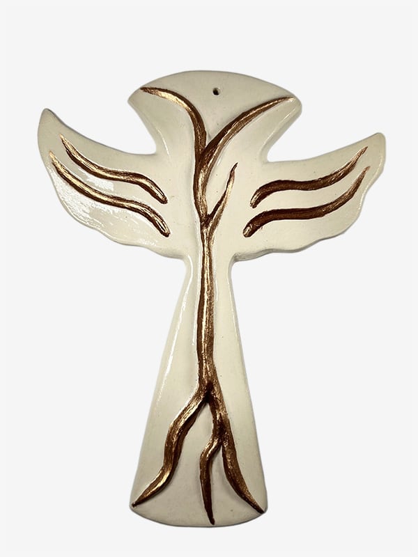 AngyalFa kereszt fehér-barna